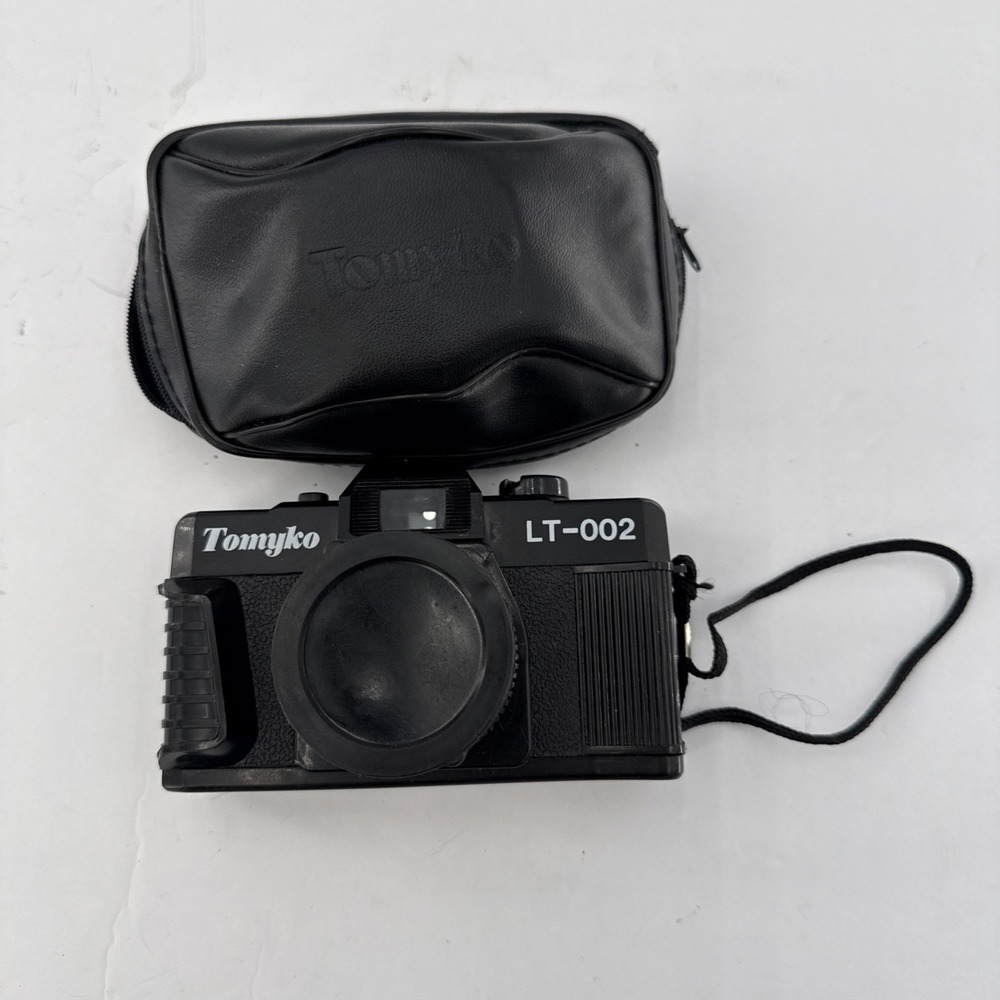Vintage Tomyko LT-002 35mm Film Camera Black w/ Case Retro Point & Shoot